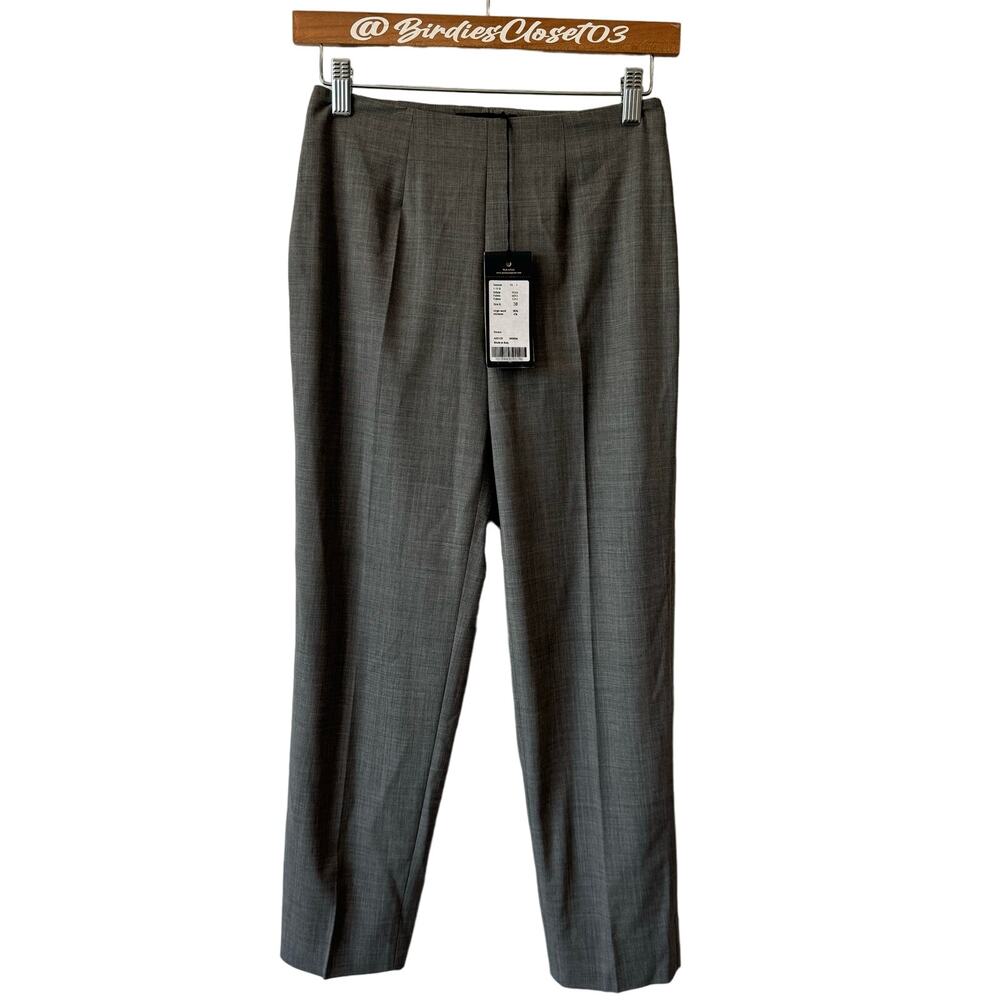 Piazza Sempione Audrey Virgin Wool Pant Gray Old Money Minimalist IT 38 US 2 NWT